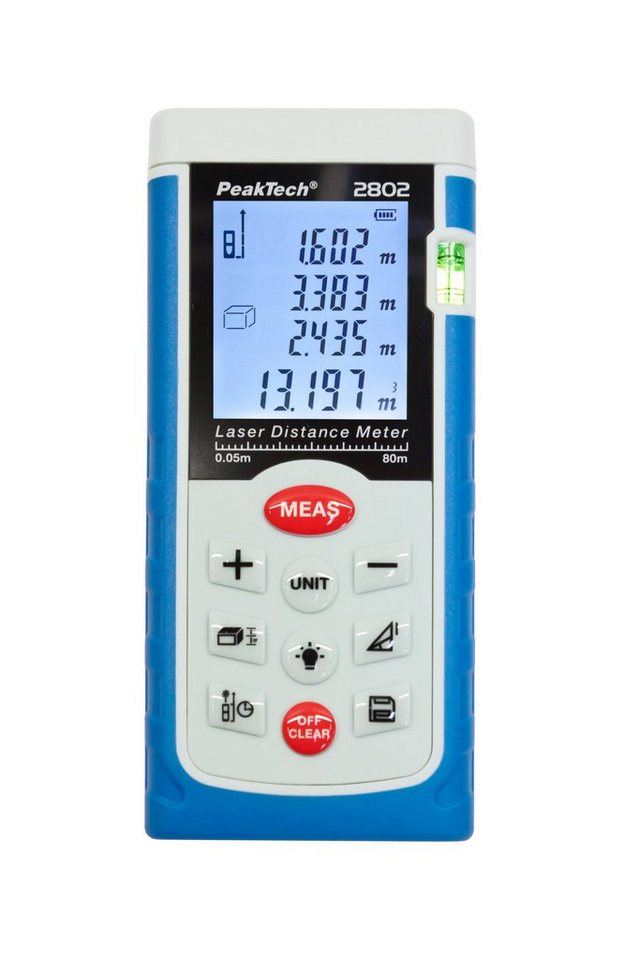 PeakTech Entfernungsmesser PeakTech P 2802: Laser-Entfernungsmessgerät ~ 0,05 ... 80 m, (1 St) von PeakTech