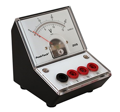 PeakTech P 205-06 Spannungsmessgerät/Voltmeter Analog/Messgerät mit Spiegelskala 0 … 3V/ 15V/ 30V DC von PeakTech