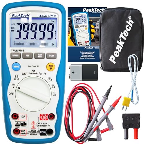 PeakTech P 3360 - True RMS Multimeter Digital - (IP67) Wasserdichter Spannungsprüfer & Strommessgerät - 40000 Counts - Extrem Robustes Gehäuse mit TÜV/GS - Messgerät, Durchgangsprüfer - CAT III 1000 V PeakTech P 3360 - True RMS Multimeter Digital - (IP67) Wasserdichter Spannungsprüfer & Strommessgerät - 40000 Counts - Extrem Robustes Gehäuse mit TÜV/GS - Messgerät, Durchgangsprüfer - CAT III 1000 V von PeakTech
