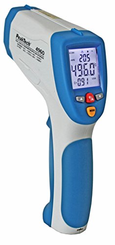 PeakTech Profi IR-Thermometer mit Datenlogger für -50°C … 1200 °C ; mit USB und Dual Laser - hohe Genauigkeit und Dauermessfunktion und Power über USB, 1 Stück, P 4960 von PeakTech