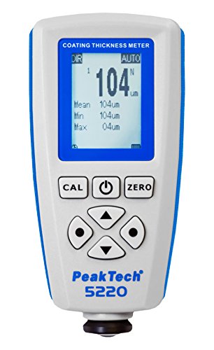 PeakTech Profi- Schichtdickenmessgerät/ Ultraschall Schichtdickenmesser mit USB für Auto Lack, (Fe und Non-Fe) Metall wie Zink, Gold, Stahl und Aluminium, 1 Stück, P 5220 von PeakTech