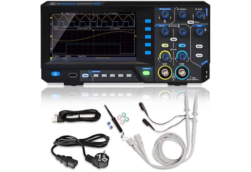 PeakTech Spannungsprüfer P 1401 10 MHz / 2 CH ~ 100 MS/s ~ Digital Speicheroszilloskop PeakTech Spannungsprüfer P 1401 10 MHz / 2 CH ~ 100 MS/s ~ Digital Speicheroszilloskop von PeakTech