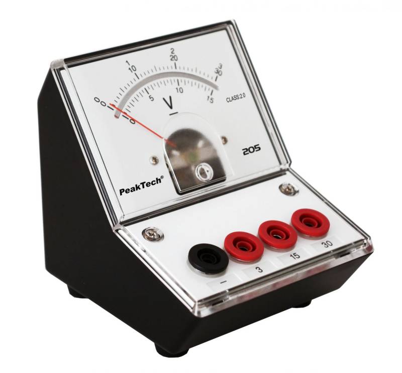 PeakTech Spannungsprüfer PeakTech P 205-06: Analog-Voltmeter 0 - 3V/15V/30V DC (ED-205 3/30V), (1 St) von PeakTech