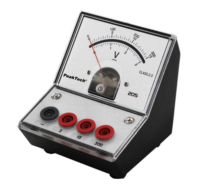 PeakTech Spannungsprüfer PeakTech P 205-07: Analog-Voltmeter 0 - 3 V - 15 V - 300 V DC, (1 St) von PeakTech