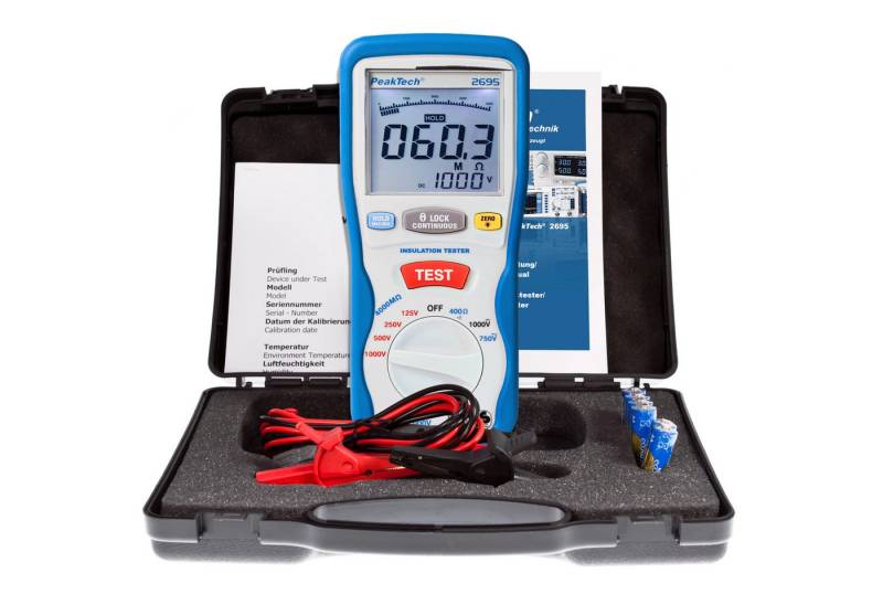 PeakTech Spannungsprüfer PeakTech P 2695: Isolationsmessgerät ~ 4.000 Counts 1000V / 4000 MOhm, (1 St) von PeakTech