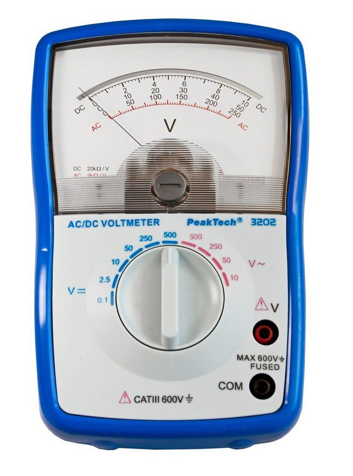 PeakTech Spannungsprüfer PeakTech P 3202: Analoges Voltmeter ~ 500 V AC/DC, (1 St) von PeakTech