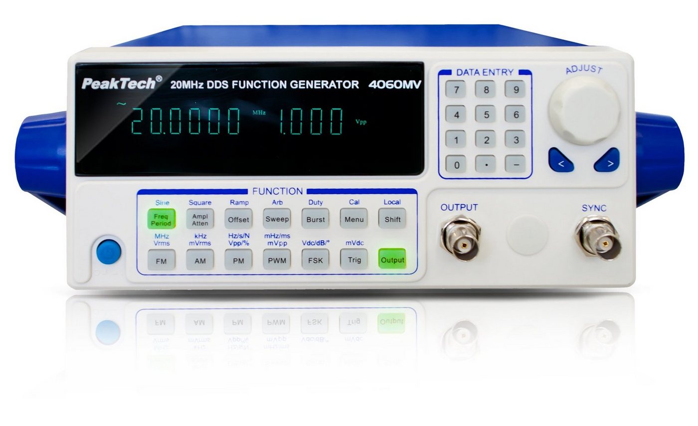 PeakTech Spannungsprüfer PeakTech P 4060 MV: 1-Kanal Signalgenerator ~ 10 µHz - 20 MHz, (1 St) von PeakTech