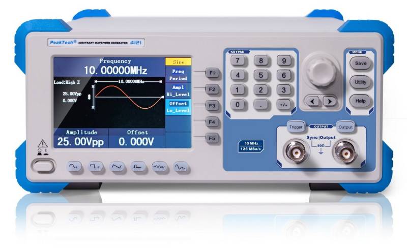 PeakTech Spannungsprüfer PeakTech P 4121: Arbiträr Signalgenerator, 1 µHz - 10 MHz, TFT-Anzeige, (1 St) von PeakTech