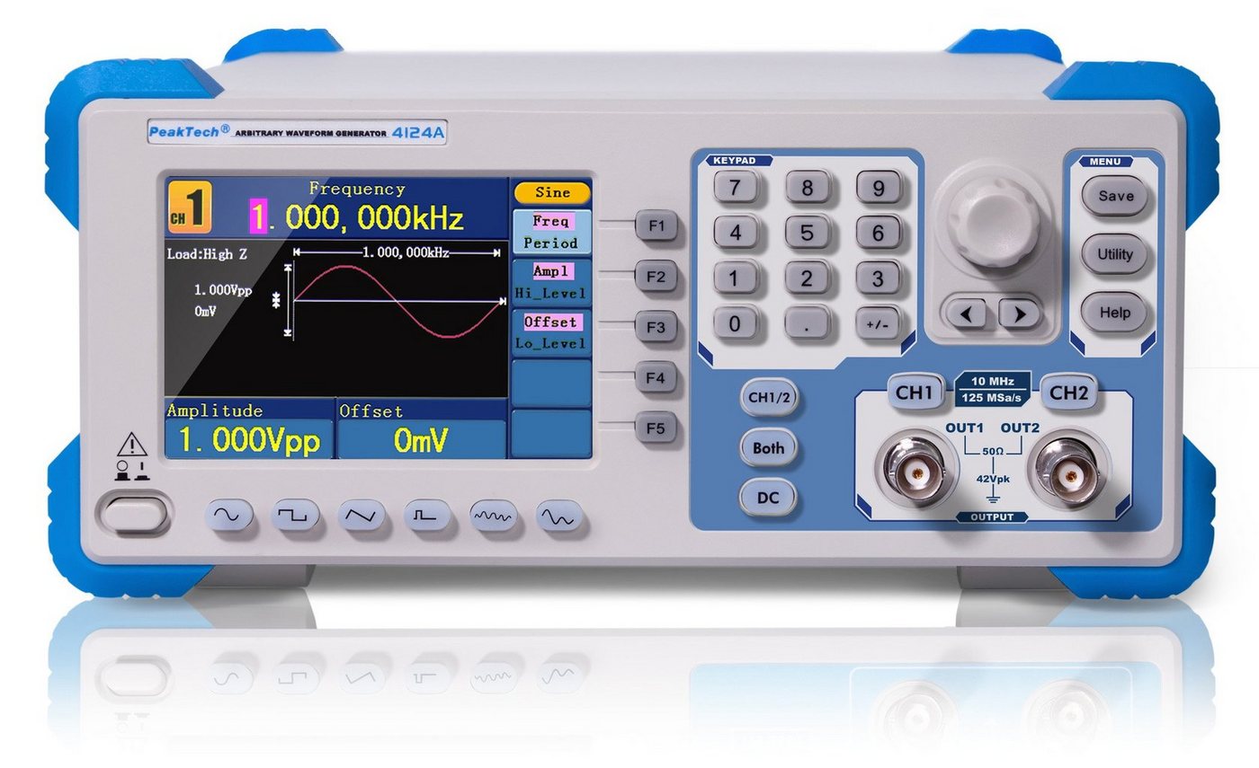 PeakTech Spannungsprüfer PeakTech P 4124 A: 2-Kanal Arbitär Signalgenerator ~ 1 µHz - 10 MHz, (1 St) von PeakTech