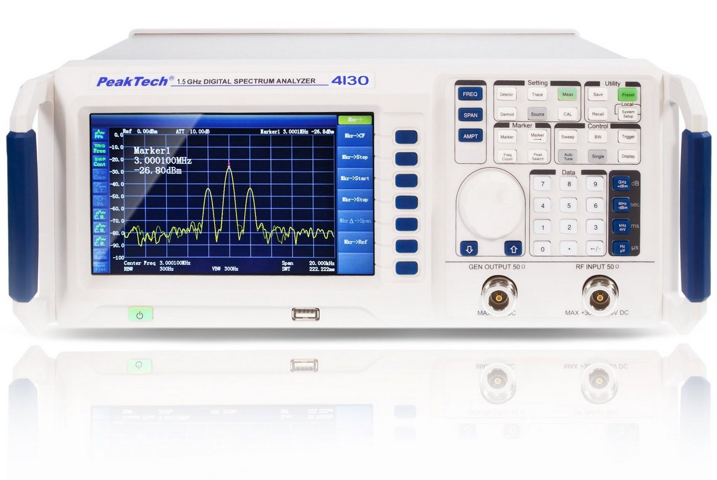 PeakTech Spannungsprüfer PeakTech P 4130: 1,5 GHz Spectrum Analyzer ~ mit Tracking Generator, (1 St) von PeakTech