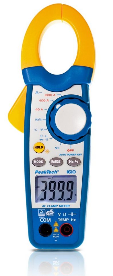 PeakTech Strommessgerät PeakTech 1610 ~ Stromzangenamperemeter mit Digitalmultimeter, 1-tlg. von PeakTech