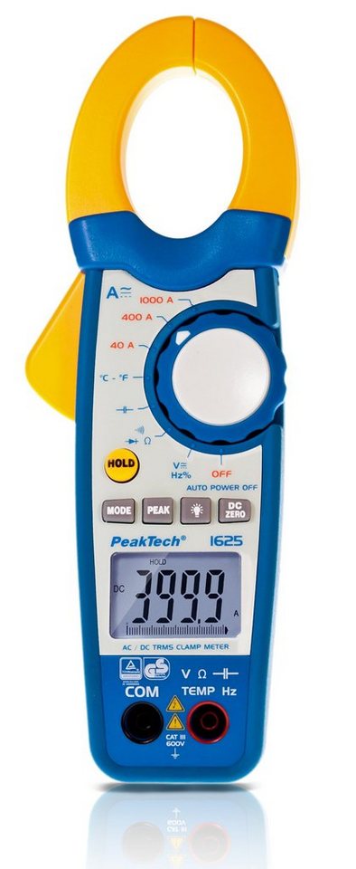 PeakTech Strommessgerät PeakTech 1625: Stromzangenamperemeter mit TrueRMS & Digitalmultimeter, 1-tlg. von PeakTech