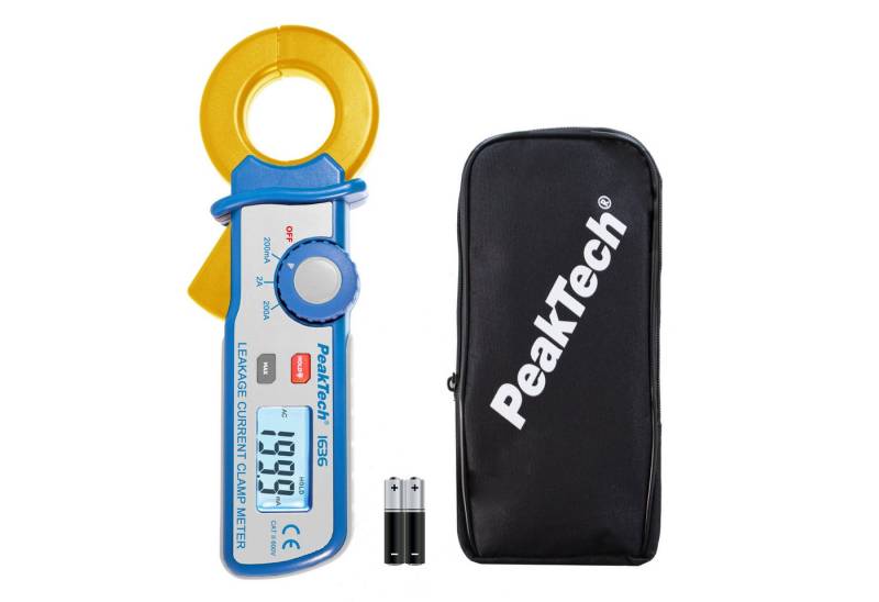 PeakTech Strommessgerät PeakTech 1636: AC Leckstromzange mit 100µA Auflösung, max. 200 ACA, 1-tlg. von PeakTech
