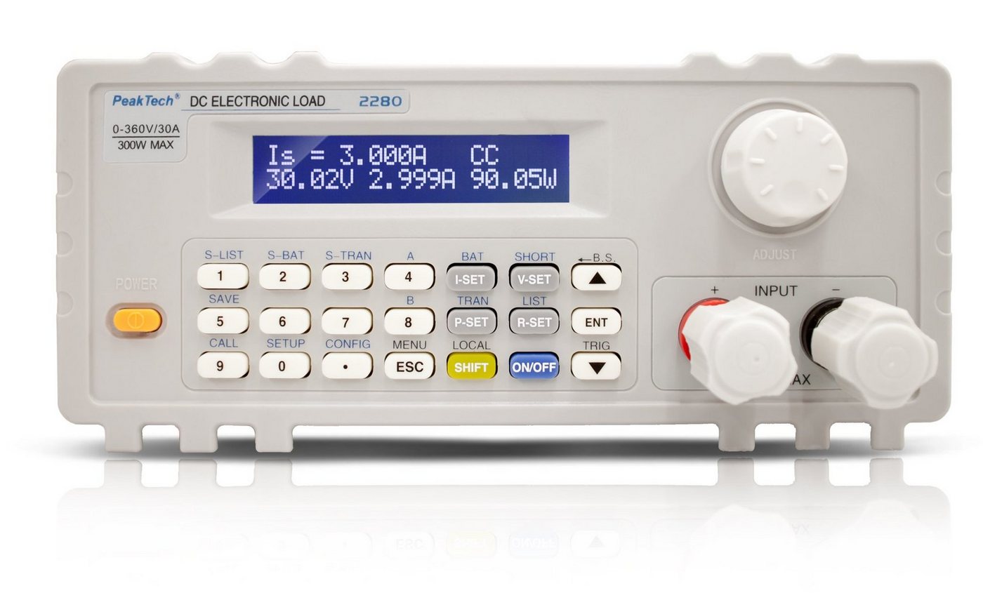 PeakTech Strommessgerät PeakTech P 2280: Elektronische DC Last ~ 0 - 360 V / 30 A ~ 300 W, 1-tlg. von PeakTech