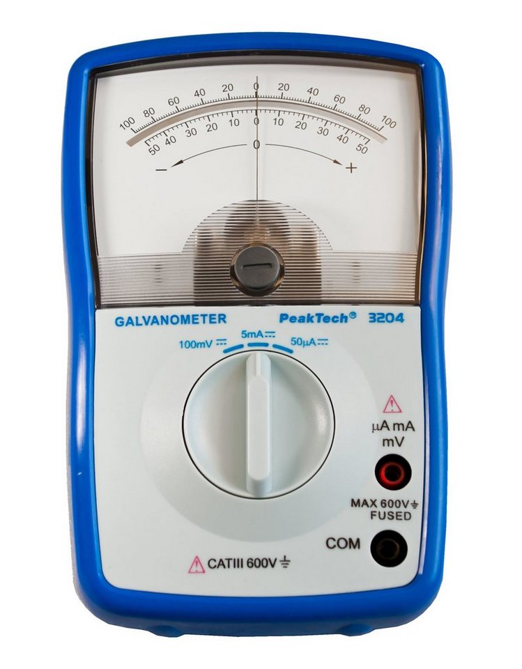 PeakTech Strommessgerät PeakTech P 3204: Analoges Galvanometer ~ 5 mA/100 mV DC, 1-tlg. von PeakTech