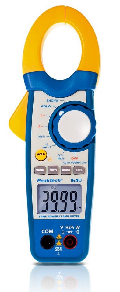 PeakTech Strommessgerät Stromzangenamperemeter ~ 4.000 Counts ~ 1000 A AC/DC mit TrueRMS, 1-tlg. von PeakTech