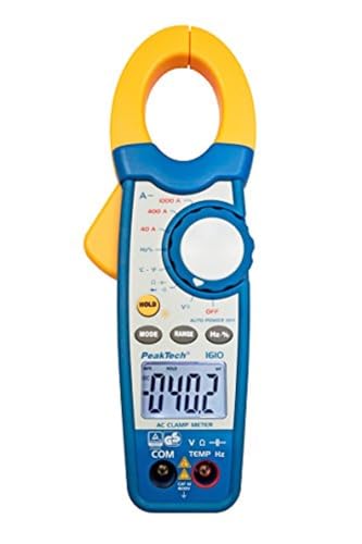 PeakTech Stromzange 1000A AC und Digital Multimeter 4000 Counts mit Durchgangsprüfer - CAT III 600V, 1 Stück, P 1610 von PeakTech