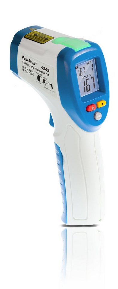 PeakTech Thermodetektor PeakTech 4945: IR-Thermometer -50 bis +380°C ~ Diff.-Temperaturmessung, 1-tlg. PeakTech Thermodetektor PeakTech 4945: IR-Thermometer -50 bis +380°C ~ Diff.-Temperaturmessung, 1-tlg. von PeakTech
