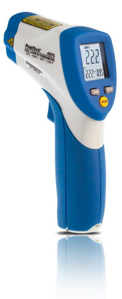 PeakTech Thermodetektor PeakTech 4975: IR-Thermometer ~ -50 ... +650°C ~ 12 : 1 ~ Dual-Laser, 1-tlg. von PeakTech