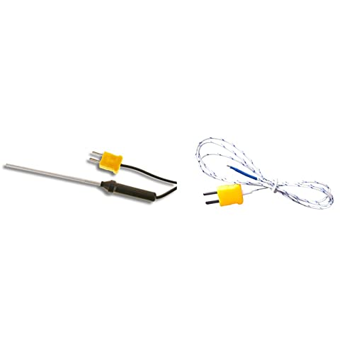 PeakTech Typ K Stabtemperaturfühler -50 °C bis 300 °C, 1 Stück, TF-55 & Thermoelement -50. +250°C, Typ-K Anschluss, Thermocouple, Temperaturfühler, Messperle für Thermometer und Multimeter von PeakTech