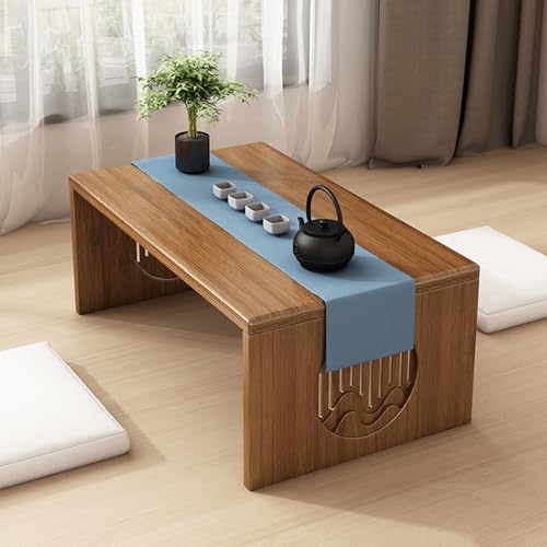Peakjune Japanischer Tisch Klappbar,Niedriger Bodentisch Klappbar,Japanischer Meditationstisch,Glatte Und Gratfrei,Dicke Und Stark,FüR Wohnzimmer Teesimmer Balkon Bay Fenster von Peakjune