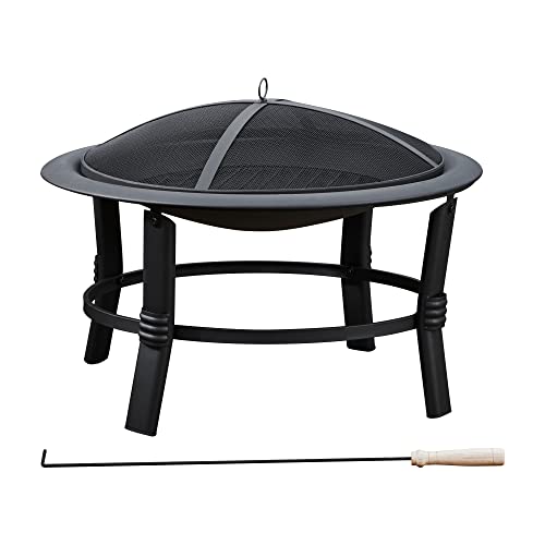 Peaktop Garten Terrasse Heizkörper Stahl Holz-Feuerstelle CU297 von Teamson Home