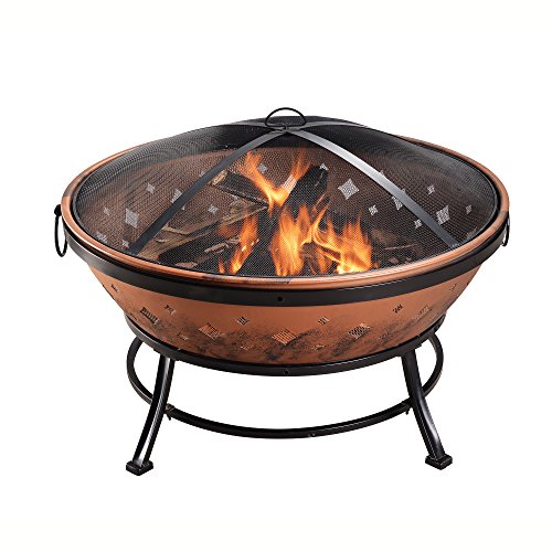 Peaktop Garten Terrasse Heizkörper Stahl Holz-Feuerstelle FP35 von Teamson Home