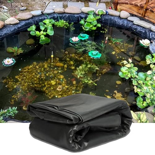 Flexible Teichfolie, strapazierfähig, schwarz, biegsam, HDPE, leicht zuschneidbare Unterlage for Wasserspiele, Wasserfallsockel, Springbrunnen, Wassergärten(8x8m) von Pealihuy