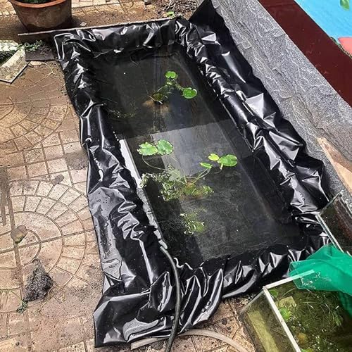 Gartenteiche HDPE Schwarze Teichfolie for wasserdichte Landschaft, Pool, große Membranstärke 0,1 mm(2x5m) von Pealihuy