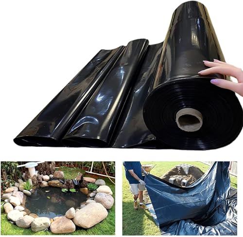 Große Teichfolie for den Außenbereich, Schwarze HDPE-Teiche for Fische, Enten, Hochbeete und Wasserlandschaften(2x10m) von Pealihuy
