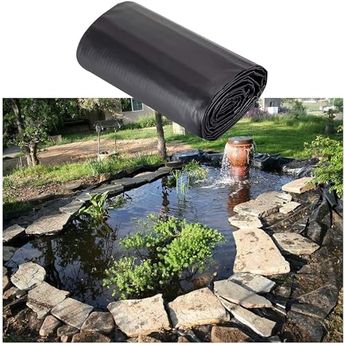 Pealihuy Butylkautschuk-Teichfolie, HDPE, schwarz, for wasserdichte Landschaftsgestaltung, Gartenpool, große Fischteiche, Membrandicke 0,12 mm(4x10m) von Pealihuy