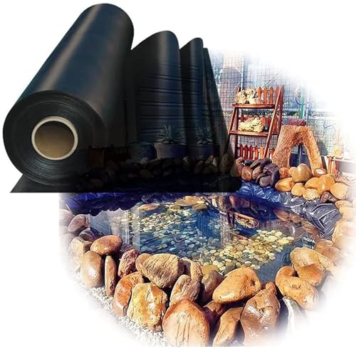 Pealihuy Dicke HDPE-Auskleidung, leicht zu schneidende, Schwarze, strapazierfähige Teichfolien for Außenteiche, Wasserfälle, Bäche und Springbrunnen(10x20m) von Pealihuy
