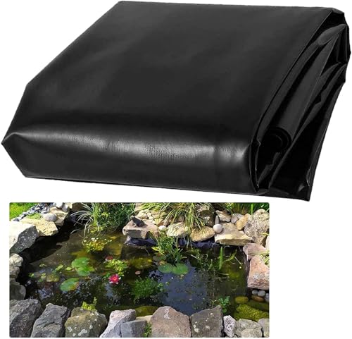 Pealihuy Fischteich HDPE Schwarze Teichfolien for den Außenbereich, Koi, Gartenbrunnen, Wasserfall(8x8m) von Pealihuy