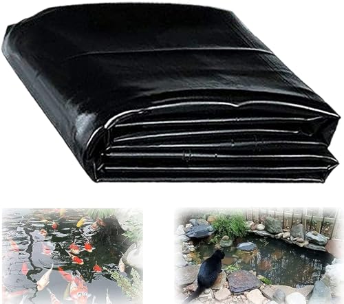 Pealihuy Fischteichfolien for Außenteiche, schwarzes HDPE-PVC, weich, for Wasserspiele, Gartenbrunnen, Wasserfälle(3x6m) von Pealihuy