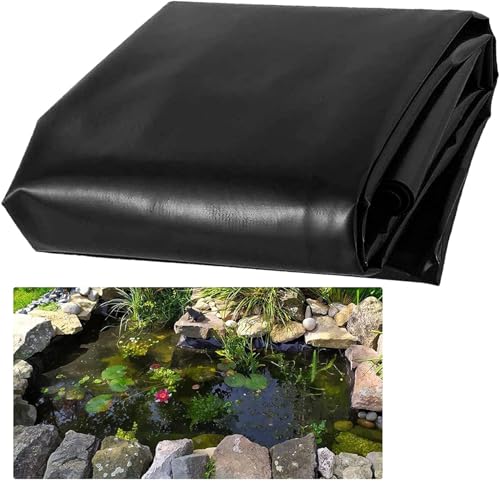Pealihuy Fischteichmembran for und Fischbecken, HDPE-Teichauskleidung schwarz, Membran wasserdicht for Landschaft, Garten, Pool, Brunnen(10x10m) von Pealihuy