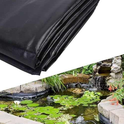 Pealihuy Flexible Teichfolien, Schwarze HDPE-Plane for kleine Teiche, Brunnen und Bäche, Gartenreservoir, Flusshang(3x8m) von Pealihuy