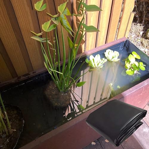 Pealihuy HDPE-Teichfolie, biegsames und langlebiges Material, leicht zu schneidende Unterlage for Fische oder Koi, Wasserfall, Springbrunnen, Wassergärten, Schwarz(3x3m) von Pealihuy