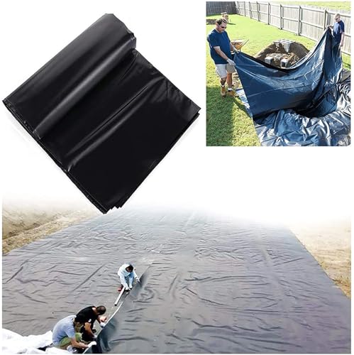 Pealihuy HDPE-Teichfolien for Koiteiche, Bäche, Brunnen, leicht zu schneidende Aquakultur und Wassergärten, schwarz(5x7m) von Pealihuy