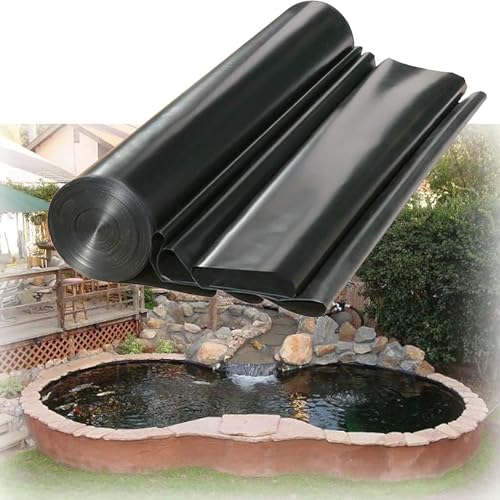 Pealihuy HDPE-Teichfolien for Koiteiche, Gartenpflaster, Abdeckung, Liner-Reparatur, Aquakultur und Wassergärten, Schwarz(4x10m) von Pealihuy