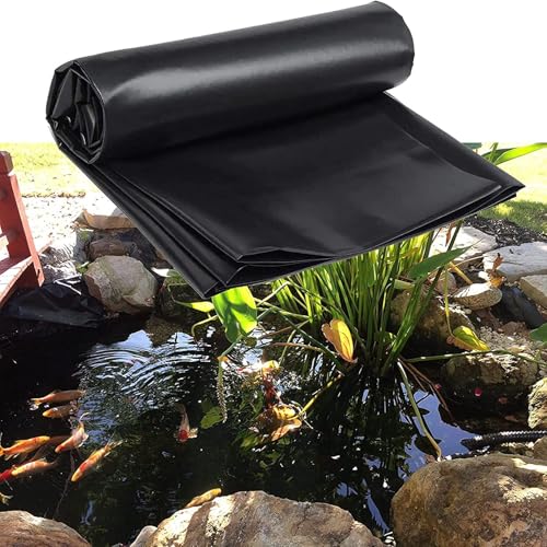 Pealihuy Schwarze, Faltbare, vorgefertigte Auskleidungen for Fischteiche im Freien – Gartenpoolmembran for die Landschaftsgestaltung von Wasserspielen, Bächen, Springbrunnen und Wassergärten(8x8m) von Pealihuy