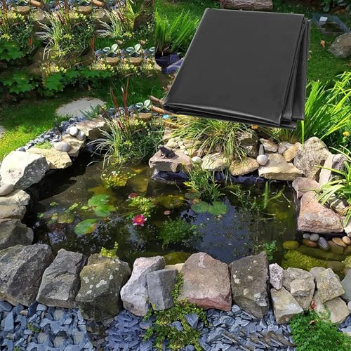 Pealihuy Teichfolie, HDPE, UV-beständig, vorgeformt, leicht zu schneiden, Unterlage for natürlich aussehende Teiche, Wasserfälle, Koi und Wassergärten(10x20m) von Pealihuy