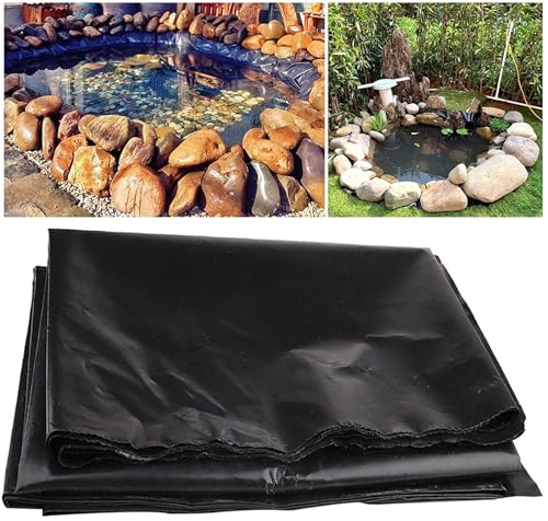 Pealihuy Teichfolie Fischteichmatte Schwarz HDPE for Wasserfall, Gartenbrunnen, Wasserspiele(3x10m) von Pealihuy