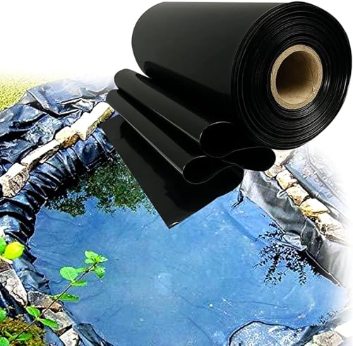 Verstärkte große PE-Teichfolie, schwarzes HDPE, for Fische, Enten, Garten-Hochbeete und Wasserlandschaftsteiche(2x10m) von Pealihuy