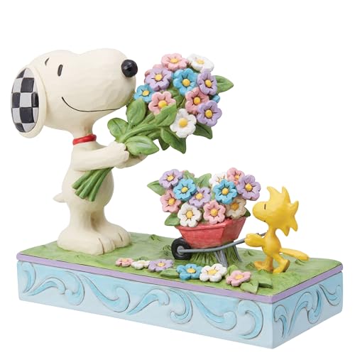 Peanuts by Jim Shore Snoopy and Woodstock Picking Flowers Figurine von Enesco