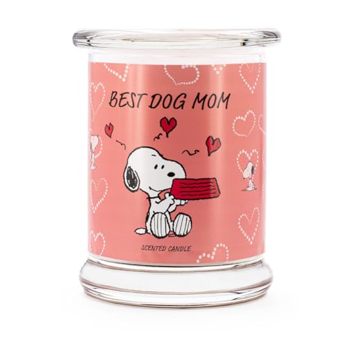 Peanuts Geschenkidee | Duftkerze Best Dog Mom | Geschenke für Frauen | Duftkerze Fruchtig | Deko für Zuhause | Kerze im Glas mit hoher Brenndauer bis zu 50h von Peanuts