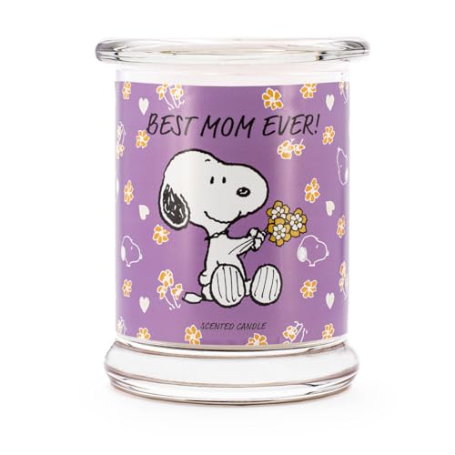 Peanuts Geschenkidee | Duftkerze Best Mom Ever | Geschenke für Mama | Duftkerze Fruchtig | Deko für Zuhause | Kerze im Glas mit hoher Brenndauer bis zu 50h von Peanuts