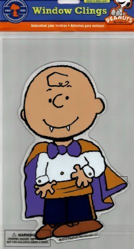 Spooky Jelz Charlie Brown Dressed as Vampire Halloween Gel Window Cling by Peanuts von Peanuts