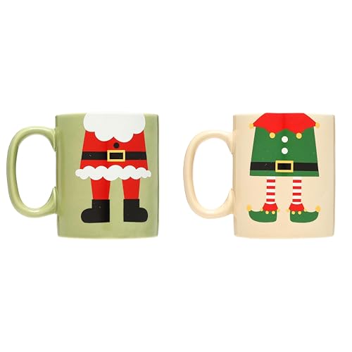 Pearhead Matching Christmas Mugs, Holiday Santa And Elf Mug Set, Christmas Home Décor, Holiday Gifts, Seasonal Coffee Cup Set of 2, Microwave and Dishwasher Safe, Holds 13 oz Pearhead Matching Christmas Mugs, Holiday Santa And Elf Mug Set, Christmas Home Décor, Holiday Gifts, Seasonal Coffee Cup Set of 2, Microwave and Dishwasher Safe, Holds 13 oz von Pearhead