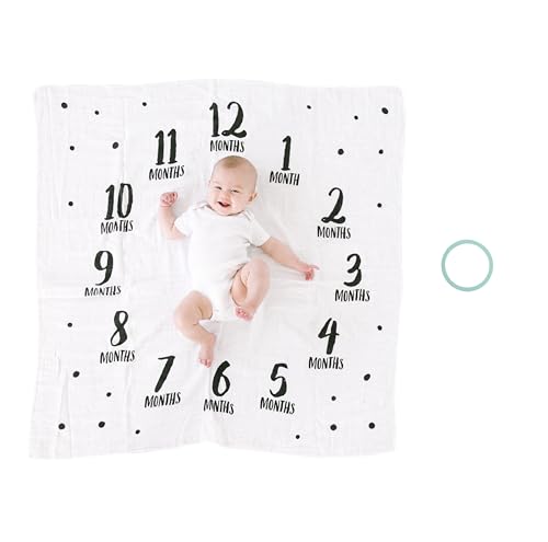 Pearhead Baby Milestone Blanket, Newborn Monthly Milestone Photo Prop, Baby Girl Or Baby Boy Keepsake Gift, New or Expecting Mom Gift, Large, Polka Dot von Pearhead