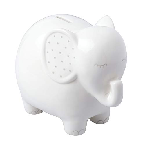 Pearhead Ceramic Elephant Bank, Gender-Neutral Baby Boy or Baby Girl Nursery Décor, Money Bank, Baby Keepsake, White von Pearhead